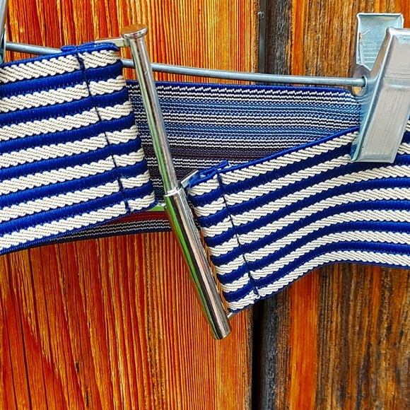 Smart set Blue and cream waist belt - Picture 5 of 6